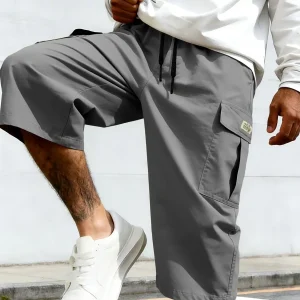Herren Cargo Shorts im Streetwear Stil, Knie-Länge, Bequeme Freizeithose mit Taschen