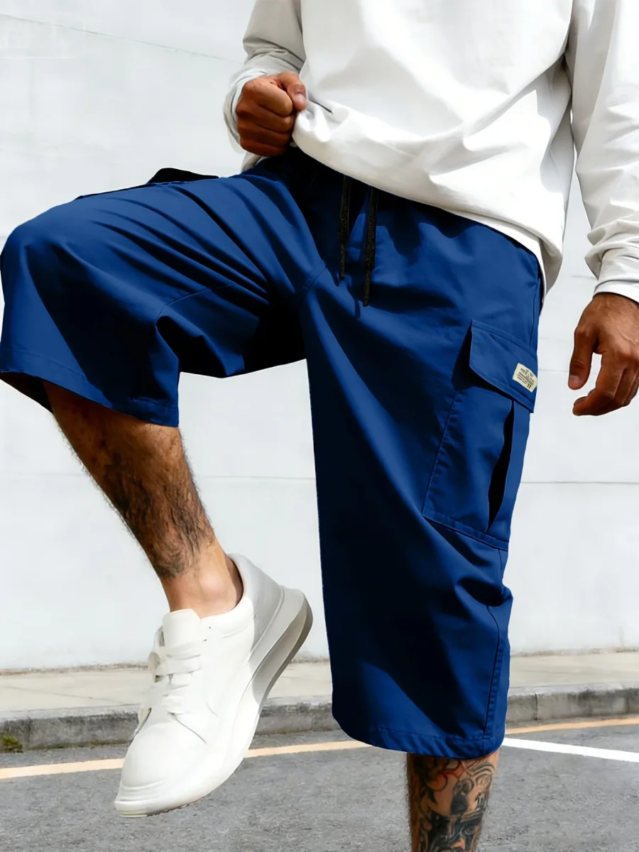 Herren Cargo Shorts im Streetwear Stil, Knie-Länge, Bequeme Freizeithose mit Taschen – Image 7