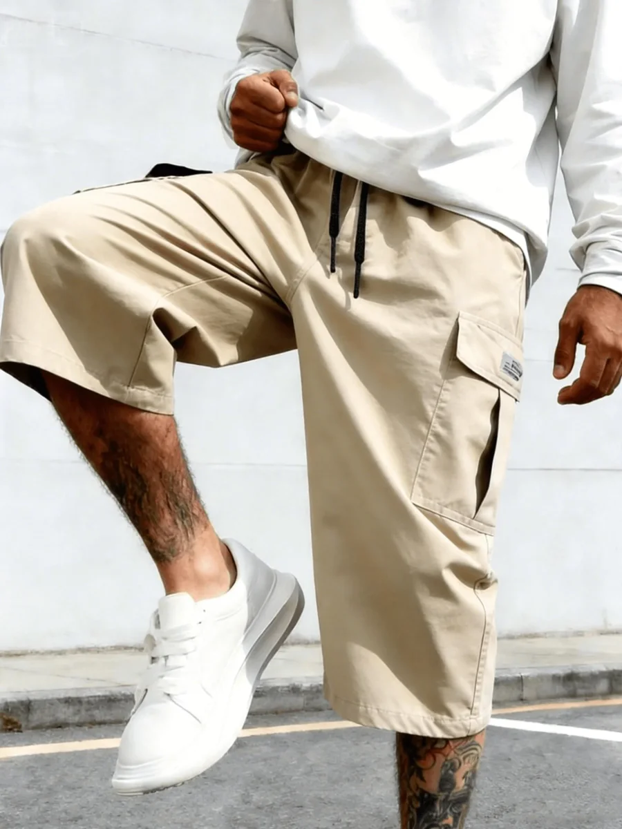 Herren Cargo Shorts im Streetwear Stil, Knie-Länge, Bequeme Freizeithose mit Taschen – Image 5