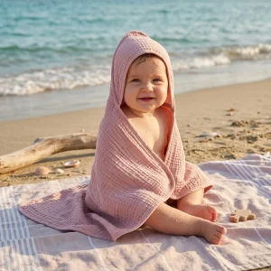 Cape de Bain Bébé en Coton Mousseline