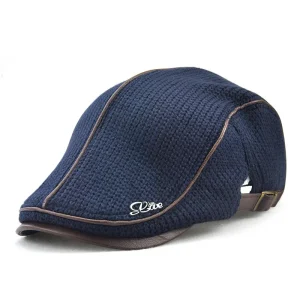 Béret Homme Coton Maille avec Bordure en Cuir Réglable - Metro