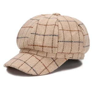 Béret Casquette Gavroche Femme à Carreaux - Gridin