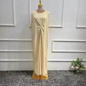 abaya satin beige