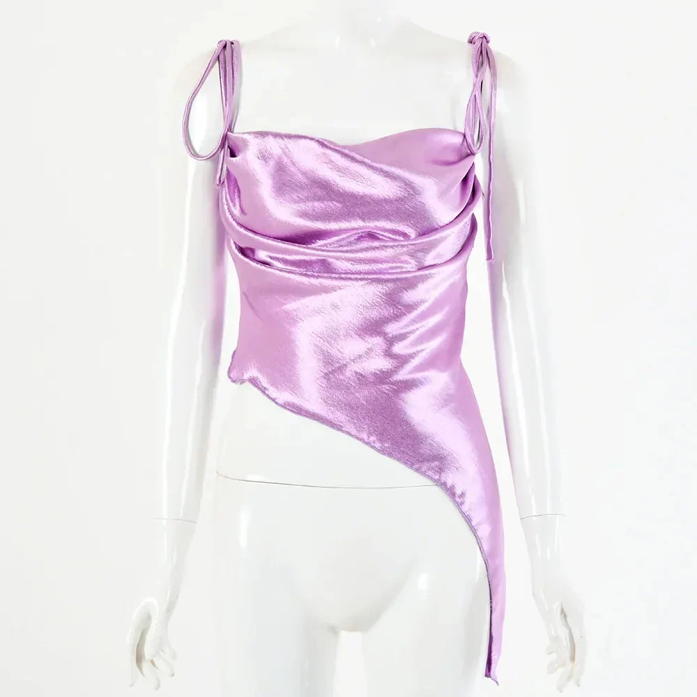 beige satin crop top – Image 9
