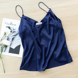 caraco satin bleu