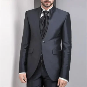 costume homme satin noir