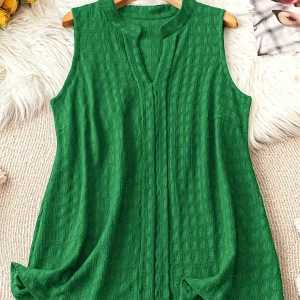 Damen Ärmellose Tunika Bluse mit V-Ausschnitt – Eleganter Freizeit-Look für Alltag und Büro