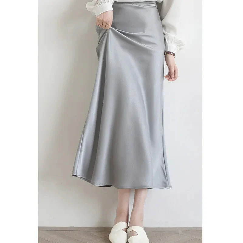 jupe longue satin blanc – Image 6