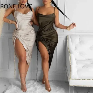 robe froncée satin