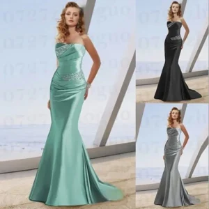 robe gris perle satin